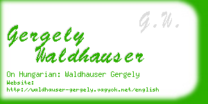 gergely waldhauser business card